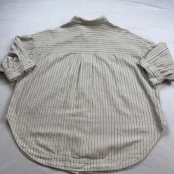 Pilcro Anthropologie Striped Paint Splatter Denim Shirt Womens 2X Oversized - Picture 6 of 7